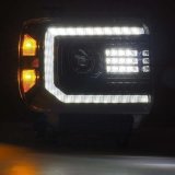 AlphaRex 14-18 GMC Sierra LUXX LED Proj Headlights Plnk Style Alpha Blk w/Activ Light/Seq Signal/DRL thumbnail 9