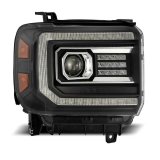 AlphaRex 14-18 GMC Sierra LUXX LED Proj Headlights Plank Style Black w/Activ Light/Seq Signal/DRL thumbnail 3