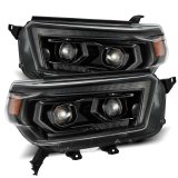 AlphaRex 10-13 Toyota 4Runner LUXX LED Proj Headlights Plank Style Alpha Black w/Seq Signal/DRL thumbnail 2
