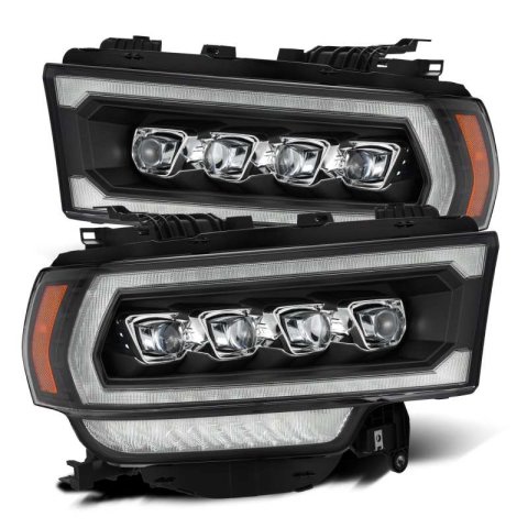 AlphaRex 19-21 Ram 2500 NOVA LED Proj Headlights Plank Style Black w/Activ Light/Seq Signal/DRL thumbnail 1