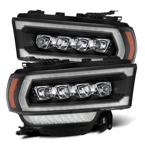 AlphaRex 19-21 Ram 2500 NOVA LED Proj Headlights Plank Style Black w/Activ Light/Seq Signal/DRL thumbnail 9