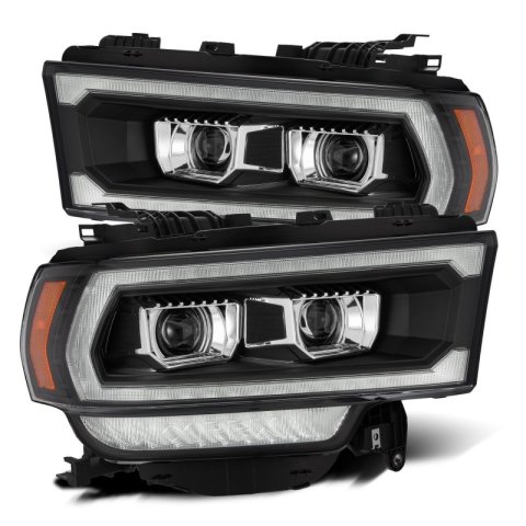 AlphaRex 19-21 Ram 2500 PRO-Series Projector Headlights Plank Style Black w/Activation Light thumbnail 1