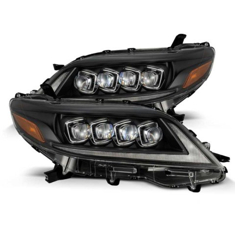 AlphaRex 2011+ Toyota Sienna NOVA LED Proj Headlights Plank Style Black w/Activ Light/Seq Signal/DRL thumbnail 1