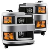 AlphaRex 15-19 Chevy 2500HD PRO-Series Proj Headlights Plank Style Blk w/Activ Light/Seq Signal/DRL thumbnail 2