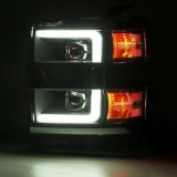 AlphaRex 15-19 Chevy 2500HD PRO-Series Proj Headlights Plank Style Blk w/Activ Light/Seq Signal/DRL thumbnail 6