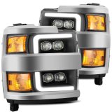 AlphaRex 15-18 Chevy 2500HD NOVA LED Proj Headlights Plank Style Black w/Activ Light/Seq Signal/DRL thumbnail 2