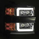AlphaRex 15-18 Chevy 2500HD NOVA LED Proj Headlights Plank Style Black w/Activ Light/Seq Signal/DRL thumbnail 6