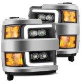 AlphaRex 15-18 Chevy 2500HD NOVA LED Proj Headlights Plank Style Black w/Activ Light/Seq Signal/DRL thumbnail 9
