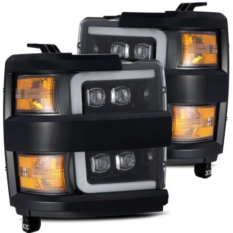 AlphaRex 15-18 Chevy 2500HD NOVA LED Proj Headlight Plank Style Jet Blk w/Activ Light/Seq Signal/DRL thumbnail 1