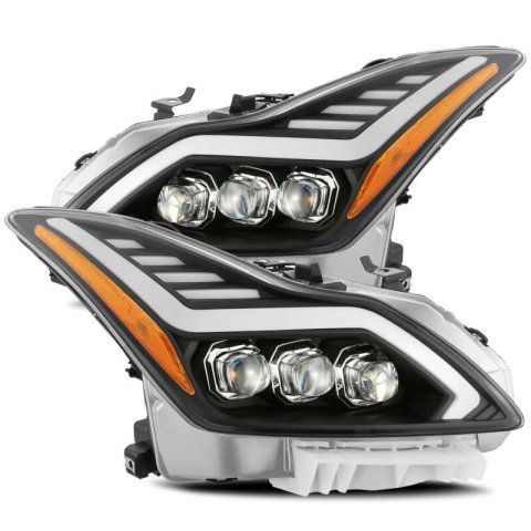 AlphaRex 08-13 Infiniti G37 Coupe SD NOVA LED Proj Headlights Plank Gloss Blk w/Activ Light/Seq Sig thumbnail 2