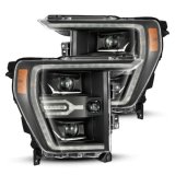 AlphaRex 21-22 Ford F150 Luxx-Series Projector Headlights Black w/Activ Light/Seq Signal thumbnail 1