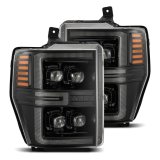 AlphaRex 08-10 Ford F250-550 NOVA-Series LED Projector Headlights Alpha-Blk w/Activ Light/Seq Signal thumbnail 1