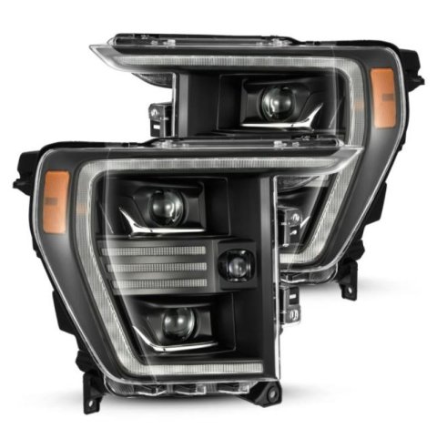 AlphaRex 21-22 Ford F150 PRO-Series Projector headlights Black w/Activ Light/Seq Signal thumbnail 1