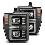 AlphaRex 08-10 Ford F250-550 PRO-Series Projector headlights Black w/Activ Light/Seq Signal thumbnail 2
