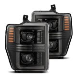 AlphaRex 08-10 Ford F250-550 PRO-Series Projector headlights Alpha-Black w/Activ Light/Seq Signal thumbnail 2