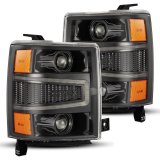AlphaRex 14-15 Chevy 1500 PRO-Series Projector Headlights, Alpha-Black w/ Sequential Signal & DRL thumbnail 1