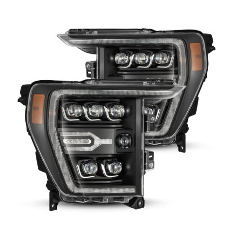 AlphaRex 21-22 Ford F-150 NOVA LED Proj Headlights Plank Style Blk w/Activ Light/Seq Signal thumbnail 2