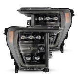 AlphaRex 21-22 Ford F-150 NOVA LED Proj Headlights Plank Style Alpha Blk w/Activ Light/Seq Signal thumbnail 1