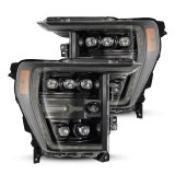 AlphaRex 21-22 Ford F-150 NOVA LED Proj Headlights Plank Style Alpha Blk w/Activ Light/Seq Signal thumbnail 2