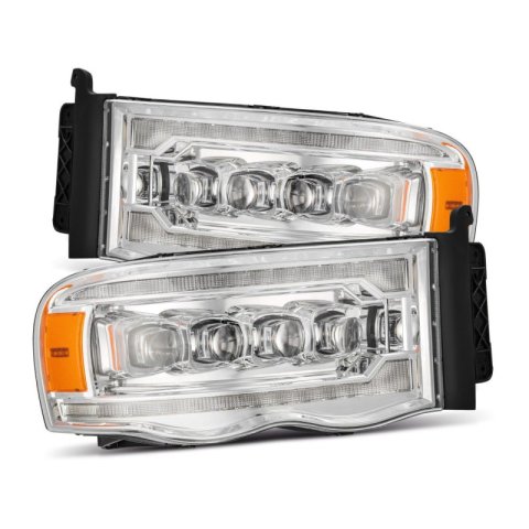 AlphaRex 02-05 Dodge Ram 1500 NOVA LED Proj Headlights Plank Style Chrome w/Activ Light/Seq Signal thumbnail 1