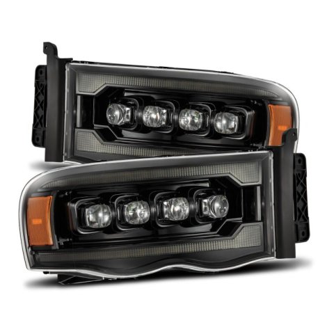 AlphaRex 02-05 Dodge Ram 1500 NOVA LED Proj Headlights Alpha Black w/Activ Light/Seq Signal thumbnail 2