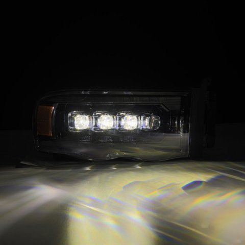 AlphaRex 02-05 Dodge Ram 1500 NOVA LED Proj Headlights Alpha Black w/Activ Light/Seq Signal thumbnail 4