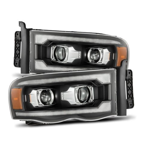 AlphaRex 02-05 Dodge Ram 1500 PRO-Series Projector Headlights Plank Style Chrome w/Seq Signal thumbnail 1