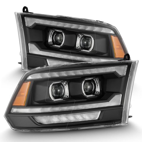 AlphaRex 09-18 Ram 1500/2500 PRO-Series Proj Headlights Black w/Sequential Signal and Top/Middle DRL thumbnail 1