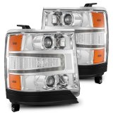 AlphaRex 16-18 Chevy 1500HD LUXX LED Proj Headlights Chrome w/Seq Actv Lgt / Seq Sig (Req PN 810023) thumbnail 1