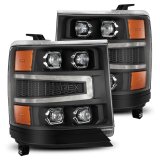 AlphaRex 16-18 Chevy 1500HD NOVA-Series LED Proj Headlights BK w/Actv Lgt/SeqSig & DRL (Req 810023) thumbnail 1