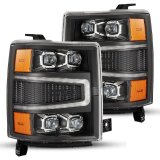 AlphaRex 04-15 Chevy 1500HD NOVA-Series LED Proj Headlights Black w/Activ Light/Seq Signal & SB DRL thumbnail 2
