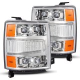 AlphaRex 04-15 Chevy 1500HD NOVA-Series LED Proj Headlights Chrome w/Activ Light/Seq Signal & SB DRL thumbnail 1