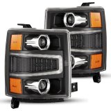 AlphaRex 04-15 Chevy 1500HD LUXX-Series LED Proj Headlights Black w/Activ Light/Seq Signal thumbnail 2