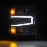 AlphaRex 04-15 Chevy 1500HD LUXX-Series LED Proj Headlights Black w/Activ Light/Seq Signal thumbnail 7