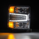 AlphaRex 04-15 Chevy 1500HD LUXX LED Proj Headlights Chrome w/Seq Activation Light / Seq Signal thumbnail 3