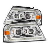 AlphaRex 06-08 Lincoln Mark LT LUXX-Series LED Projector headlights Black w/ Sequential Signal thumbnail 1