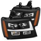 AlphaRex 07-14 Chevrolet Tahoe/Suburban LUXX-Series LED Projector headlights Black w/ DRL/Sequential thumbnail 1
