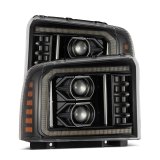 AlphaRex 05-07 Ford F250-550 PRO-Series Projector Headlights Alpha-Black thumbnail 2