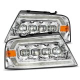 AlphaRex 04-08 Ford F150 / 06-08 Lincoln Mark LT NOVA LED Proj Headlights Chrome w/Activ Light/Seq thumbnail 1