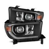 AlphaRex 07-13 Toyota Tundra / 08-17 Sequoia LUXX-Series LED Proj HL Blk w/Actv Lgt Seq. Sig + DRL thumbnail 1