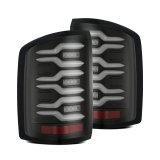 AlphaRex 14-18 GMC Sierra 1500/2500HD/3500HD LUXX-Series LED Tail Lights Blk w/Actv Light & Seq. Sig thumbnail 2