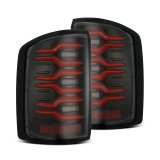 AlphaRex 14-18 GMC Sierra 1500/2500HD/3500HD LUXX-Series LED Tail Lights Blk/Red w/Actv Lgt Seq. Sig thumbnail 1