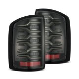 AlphaRex 14-18 GMC Sierra 1500/2500HD/3500HD LUXX-Series LED Tail Lights Alpha-Blk Actv Lgt Seq. Sig thumbnail 1