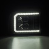 AlphaRex 05-07 Ford F250/350/450/550 Super Duty LUXX LED Proj HL Blk w/Actv Light & Seq Sig + SB DRL thumbnail 7