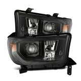 AlphaRex 07-13 Toyota Tundra / 08-17 Sequoia LUXX LED Proj HL Alpha-Blk w/Actv Light Seq. Sig + DRL thumbnail 1