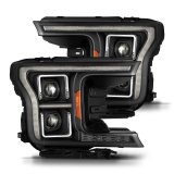 AlphaRex 18-20 Ford F-150 (Req. Conv F150 w/Stock LED) LUXX LED Proj HL Blk Actv Lgt Seq Sig SB DRL thumbnail 2