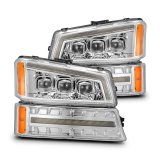 AlphaRex 03-06 Chevy Silverado 1500/2500HD/3500HD/Avalanche Chrome NOVA LED Proj Headlights thumbnail 2