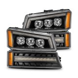 AlphaRex 03-06 Chevy Silverado 1500/2500HD/3500HD/Avalanche Black NOVA LED Proj Headlights thumbnail 2