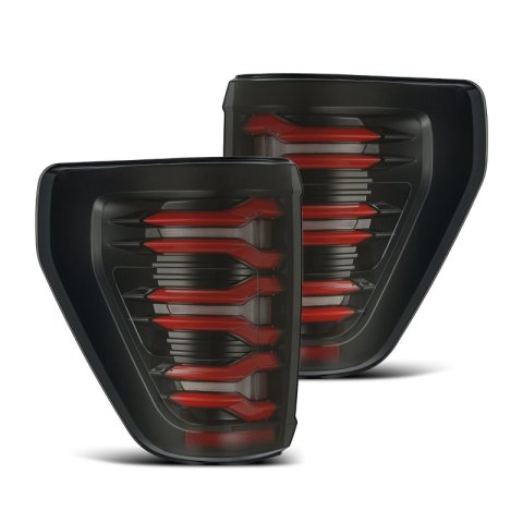 AlphaRex 21-22 Ford F-150 LUXX LED Taillights Black/Red thumbnail 1