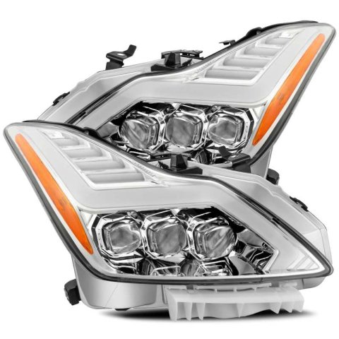 AlphaRex 08-13 Infiniti G37 NOVA LED Proj Headlights Chrome w/ Activ Light/Seq Signal/DRL thumbnail 1